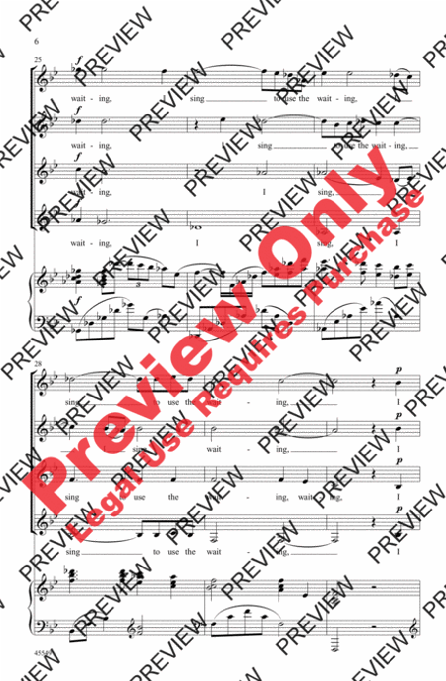 I Sing to Use the Waiting SSAA scores gallery preview page 5