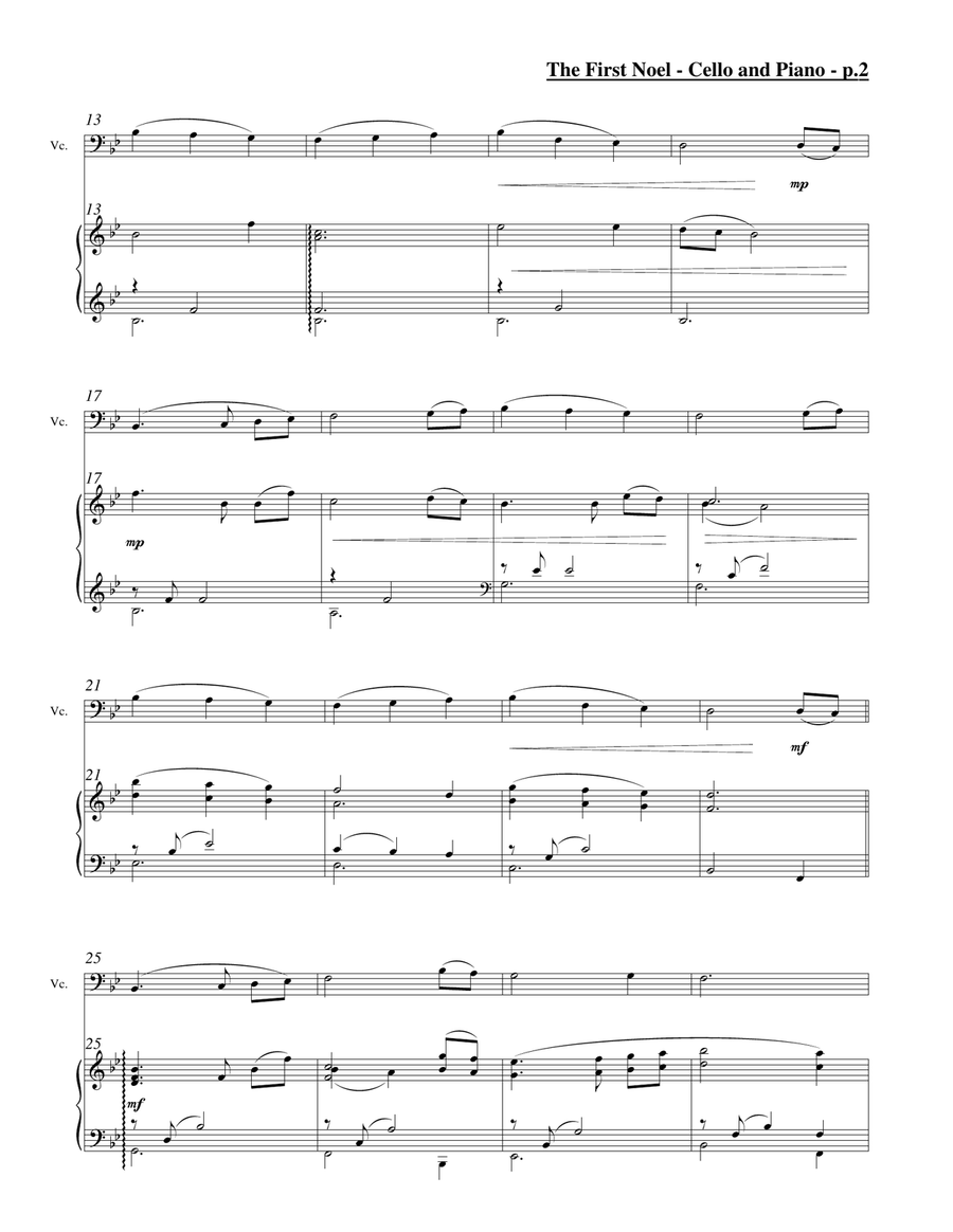 The First Noel (Solo Cello & Piano) The First Noel (Solo Cello & Piano) Piano scores gallery preview page 3