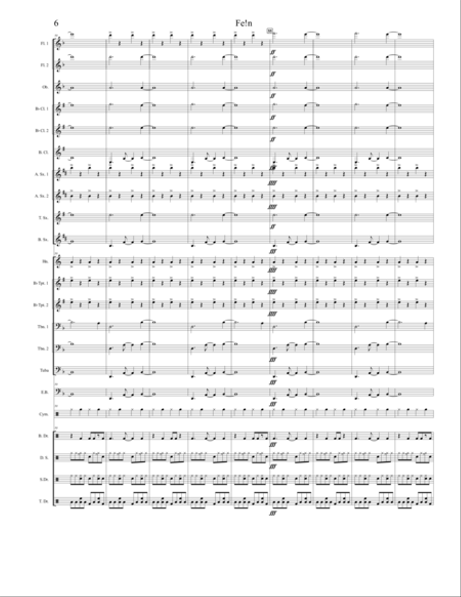 Fe!n (Feat. Playboi Carti) Marching Band scores gallery preview page 6