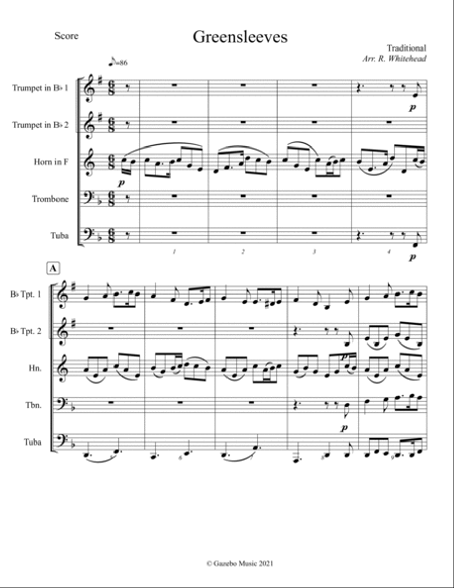 Greensleeves Greensleeves Brass Ensemble scores gallery preview page 2