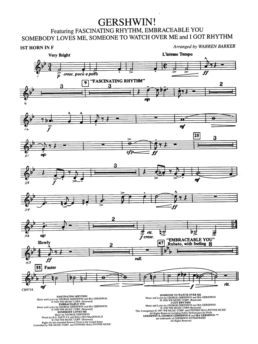 Gershwin! (Medley): 1st F Horn