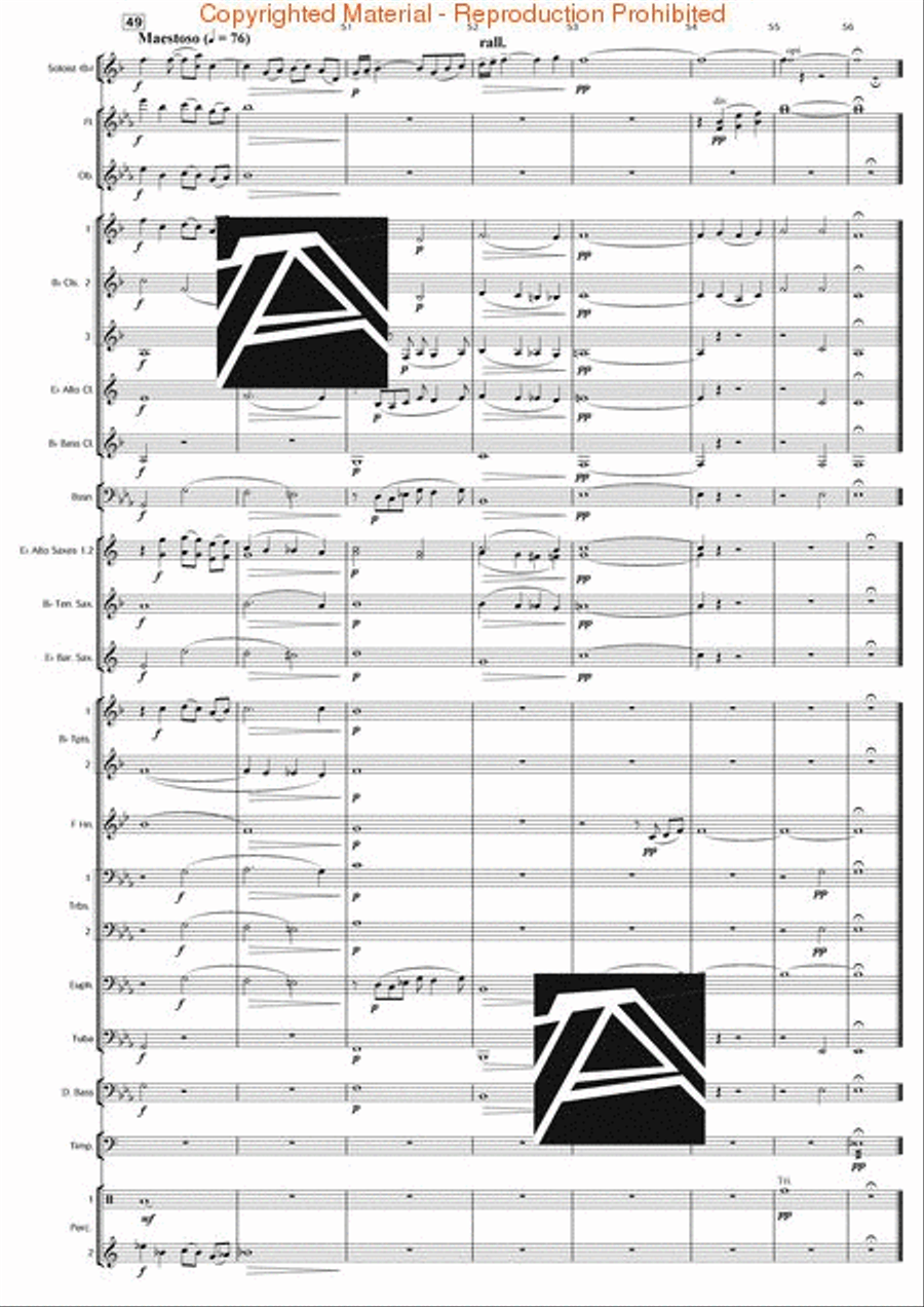 Bagatelle (for Euphonium & Wind Orchestra) Concert Band scores gallery preview page 8