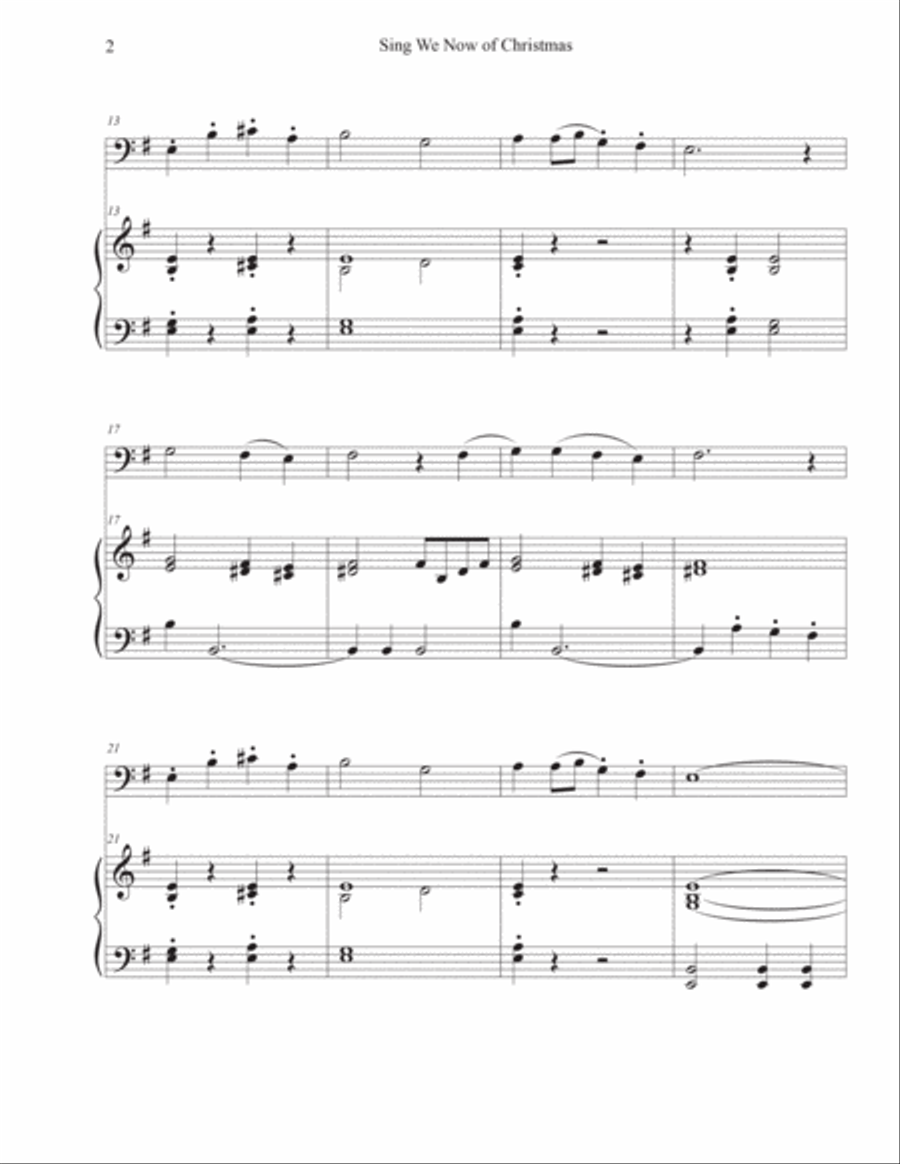 Sing We Now of Christmas (Cello-Piano) Piano scores gallery preview page 2