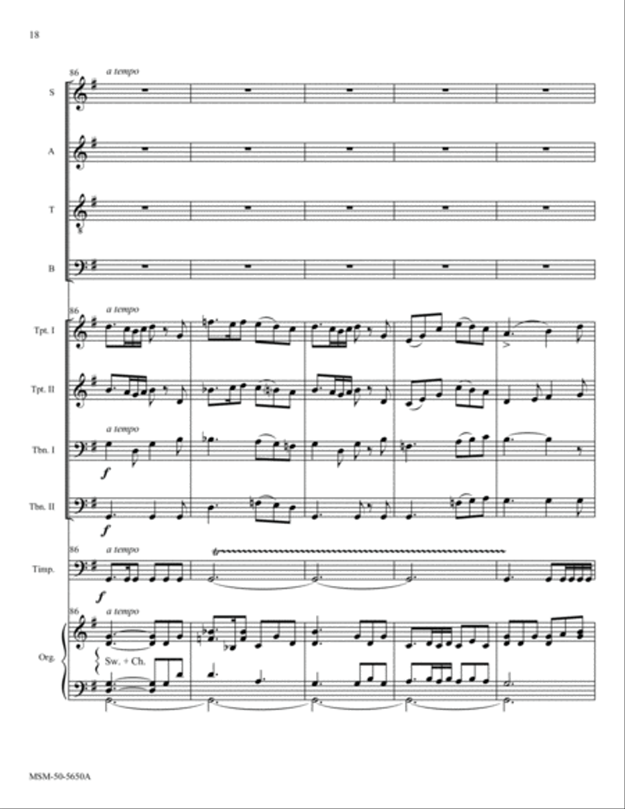 Hail this Joyful Day's Return (Full Score) Choir scores gallery preview page 9