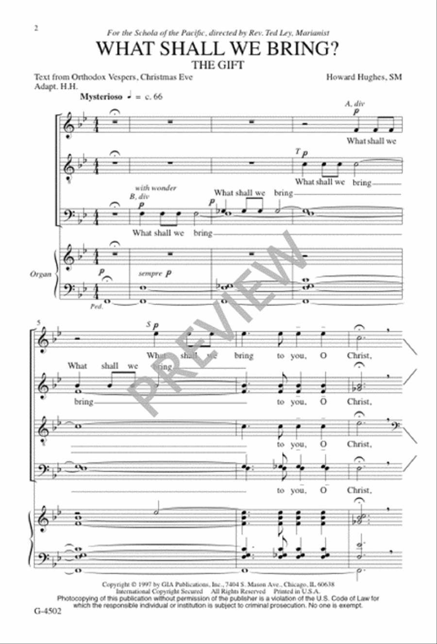 What Shall We Bring? 4-Part scores gallery preview page 1