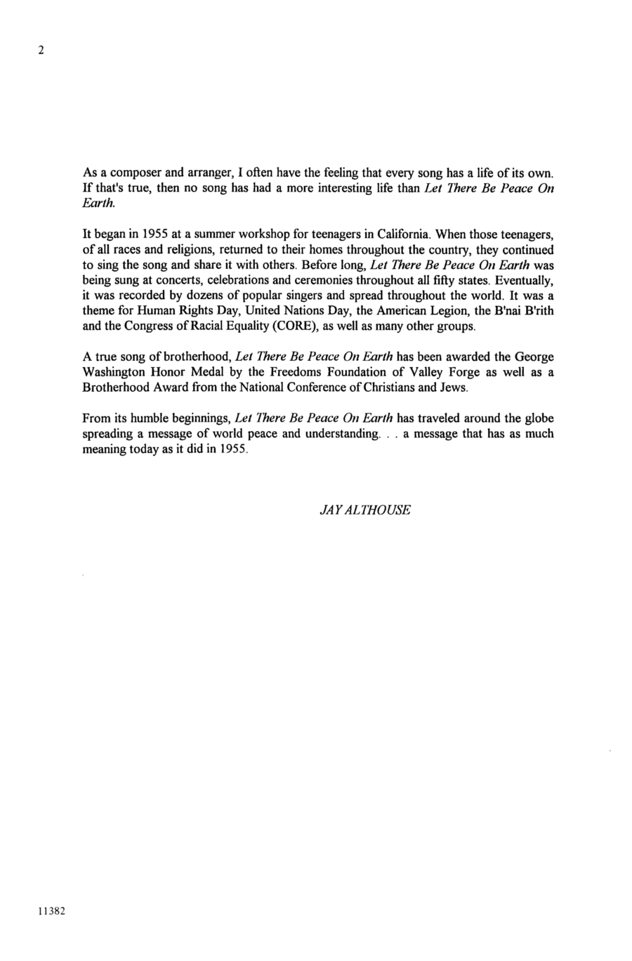 Let There Be Peace on Earth Choir scores gallery preview page 1