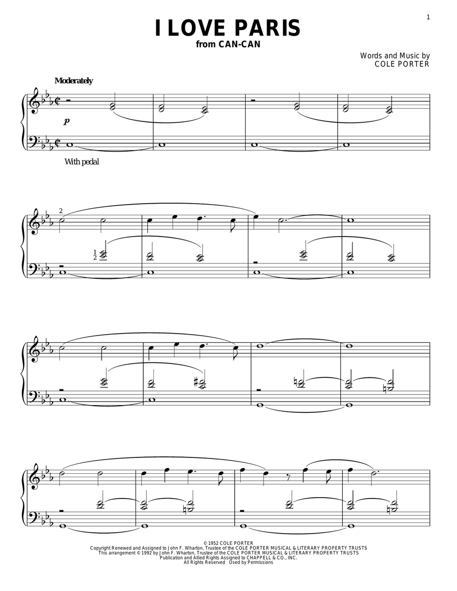 I Love Paris I Love Paris Piano Solo scores gallery preview page 1