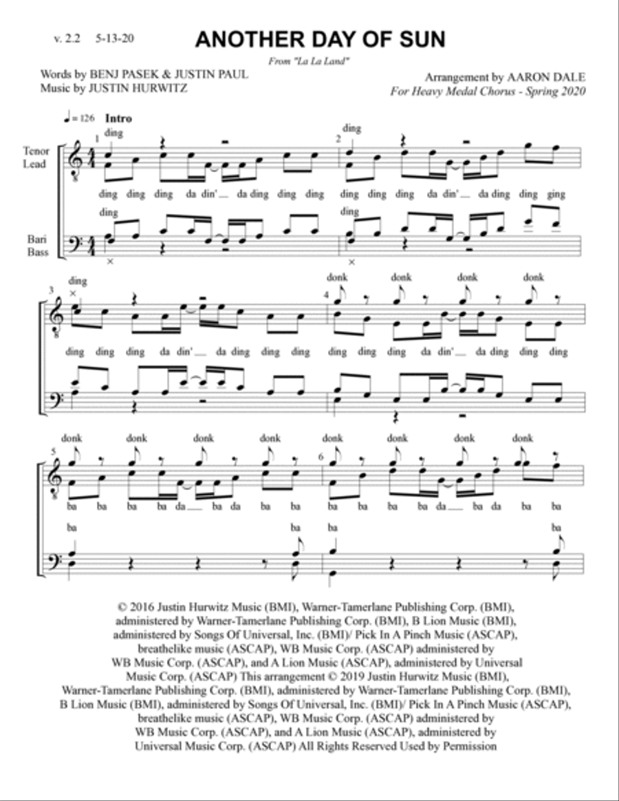 Another Day Of Sun Another Day Of Sun 4-Part scores gallery preview page 2
