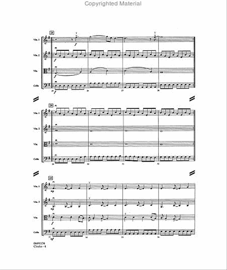 Clocks String Quartet scores gallery preview page 3