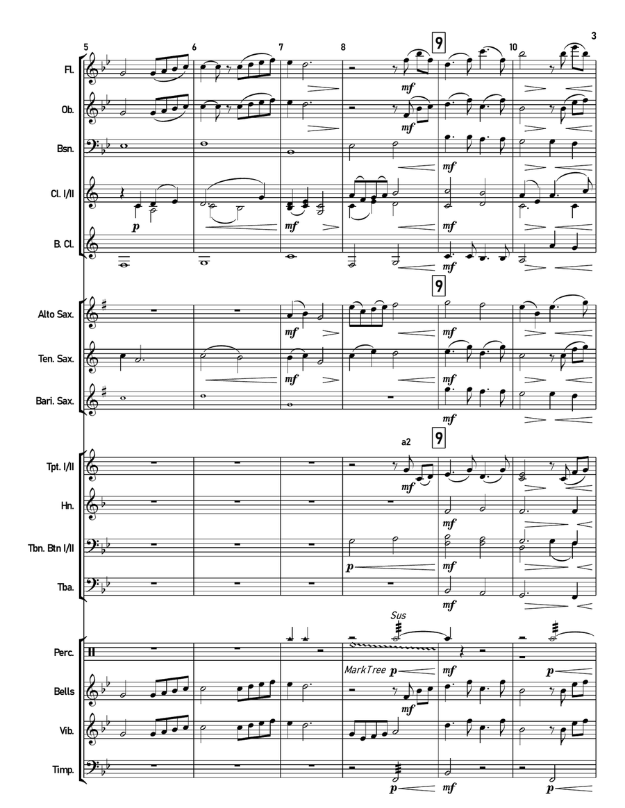 A Tender Feeling Concert Band scores gallery preview page 4