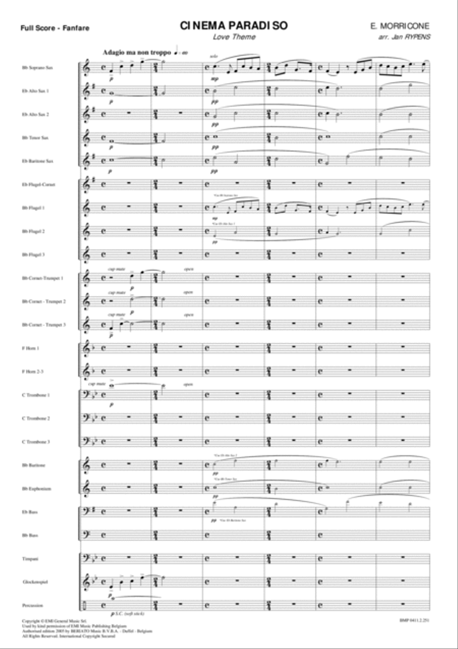 Cinema Paradiso - Love Theme Fanfare Band scores gallery preview page 2