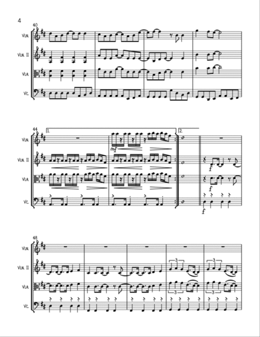 Come On Eileen String Trio scores gallery preview page 4