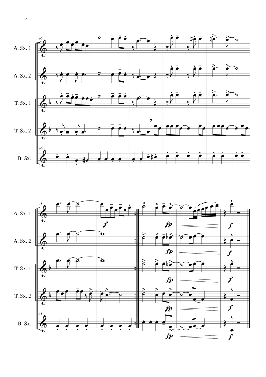 Y.M.C.A. Saxophone Quintet scores gallery preview page 5