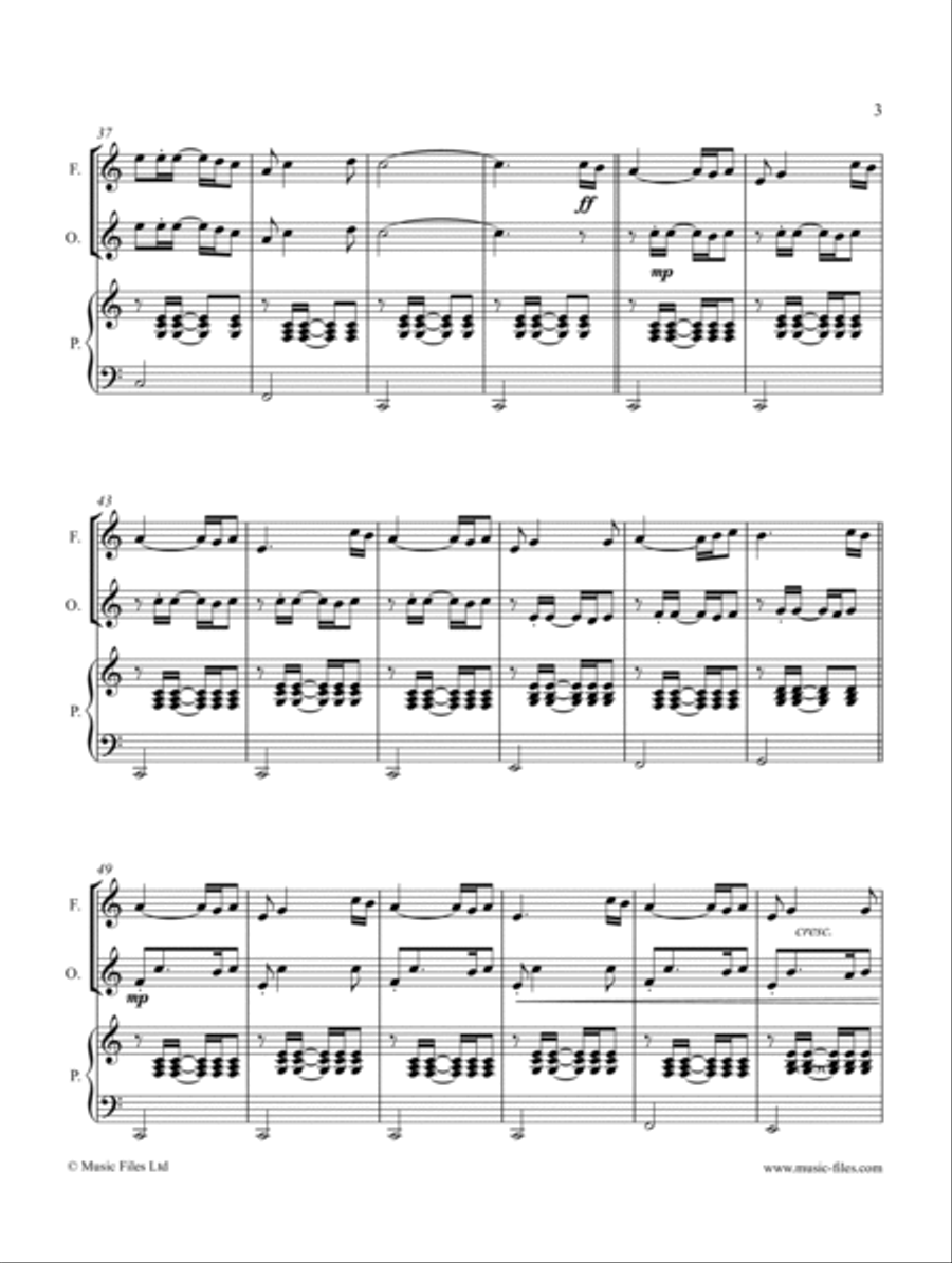 Happy Cowboy (for Flute, Oboe and Piano) Woodwind Duet scores gallery preview page 3