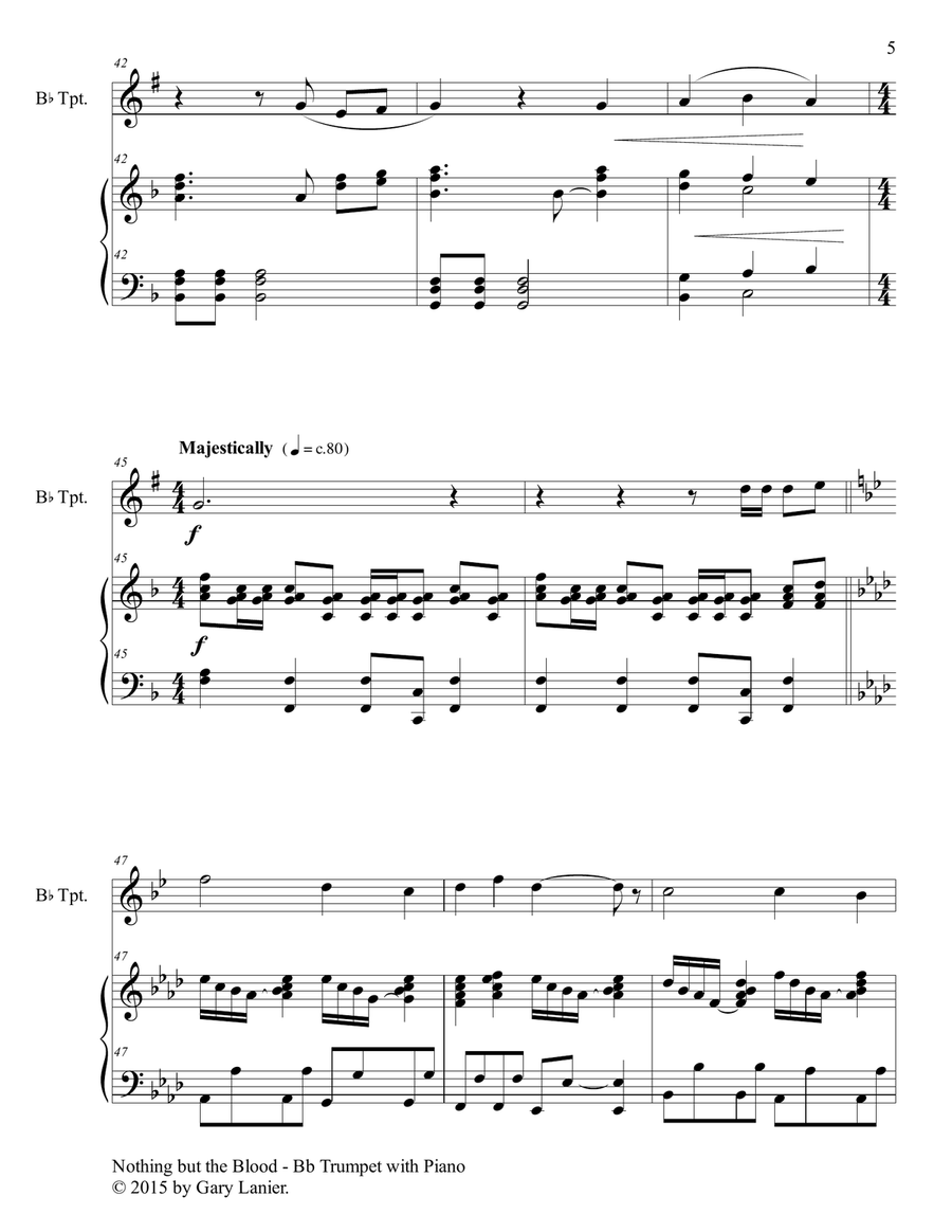 3 JOYFUL GOSPEL HYMNS (for Bb Trumpet with Piano - Instrument Part included) B-Flat Trumpet scores gallery preview page 6