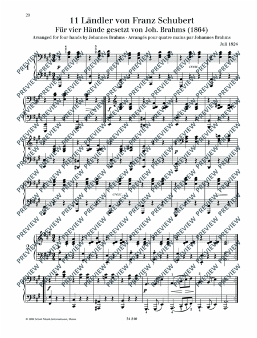 Ländler Piano Duet scores gallery preview page 21