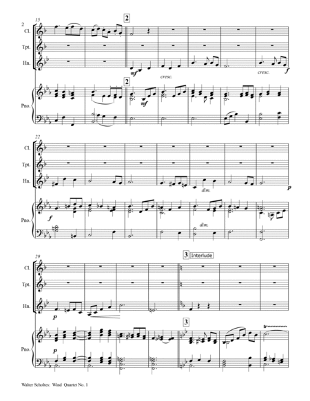Wind Quartet No. 1 in Eb Major for mixed ensemble