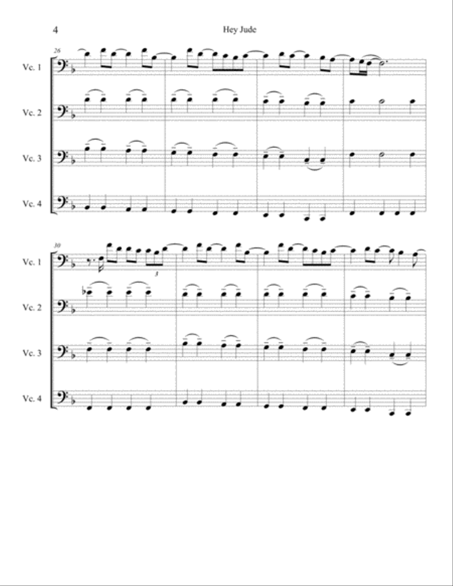 Hey Jude Hey Jude Cello scores gallery preview page 5