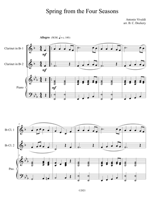 Book cover for Spring from the Four Seasons (Clarinet Duet with Piano Accompaniment)