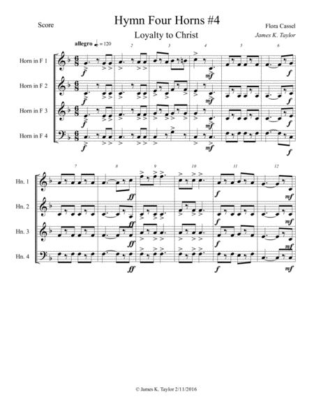 LOYALTY TO CHRIST (Horn Quartet #4) image number null