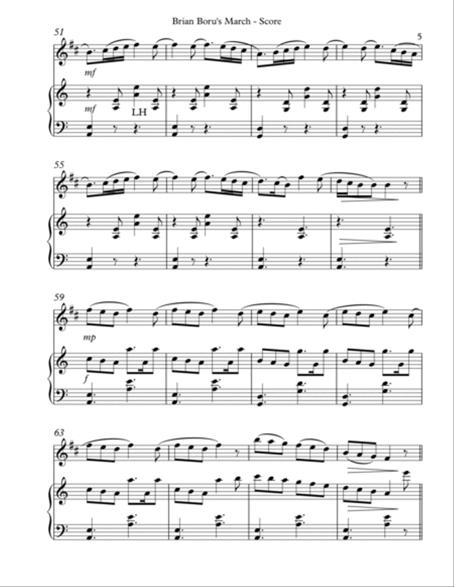Brian Boru’s March, Duet for Bb Clarinet and Harp B-Flat Clarinet scores gallery preview page 5