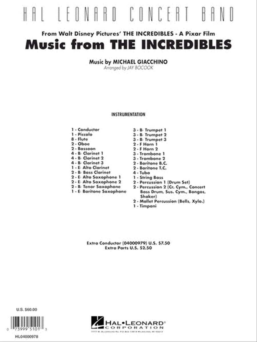 Music from “The Incredibles” Concert Band scores gallery preview page 7