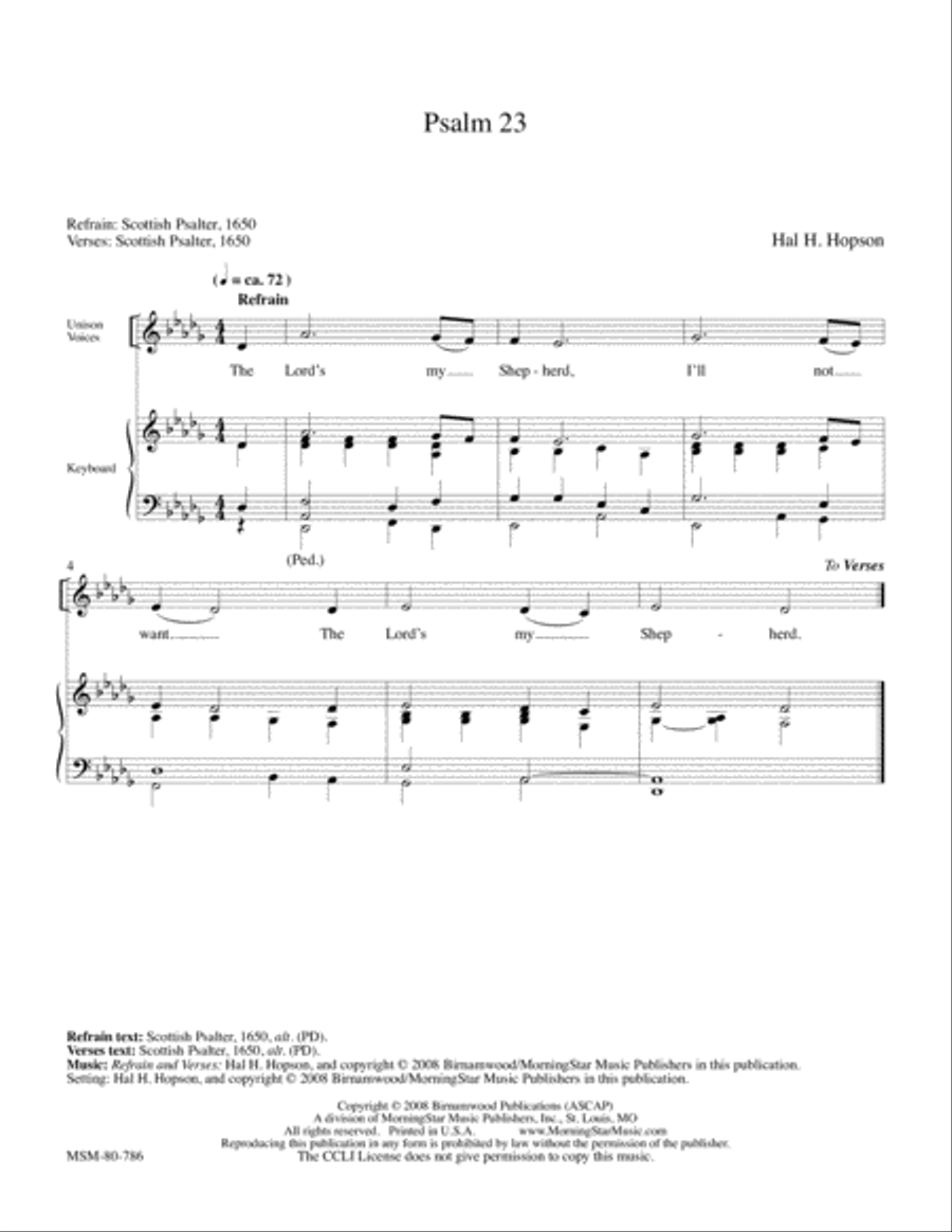 Psalm 23 4-Part scores gallery preview page 1