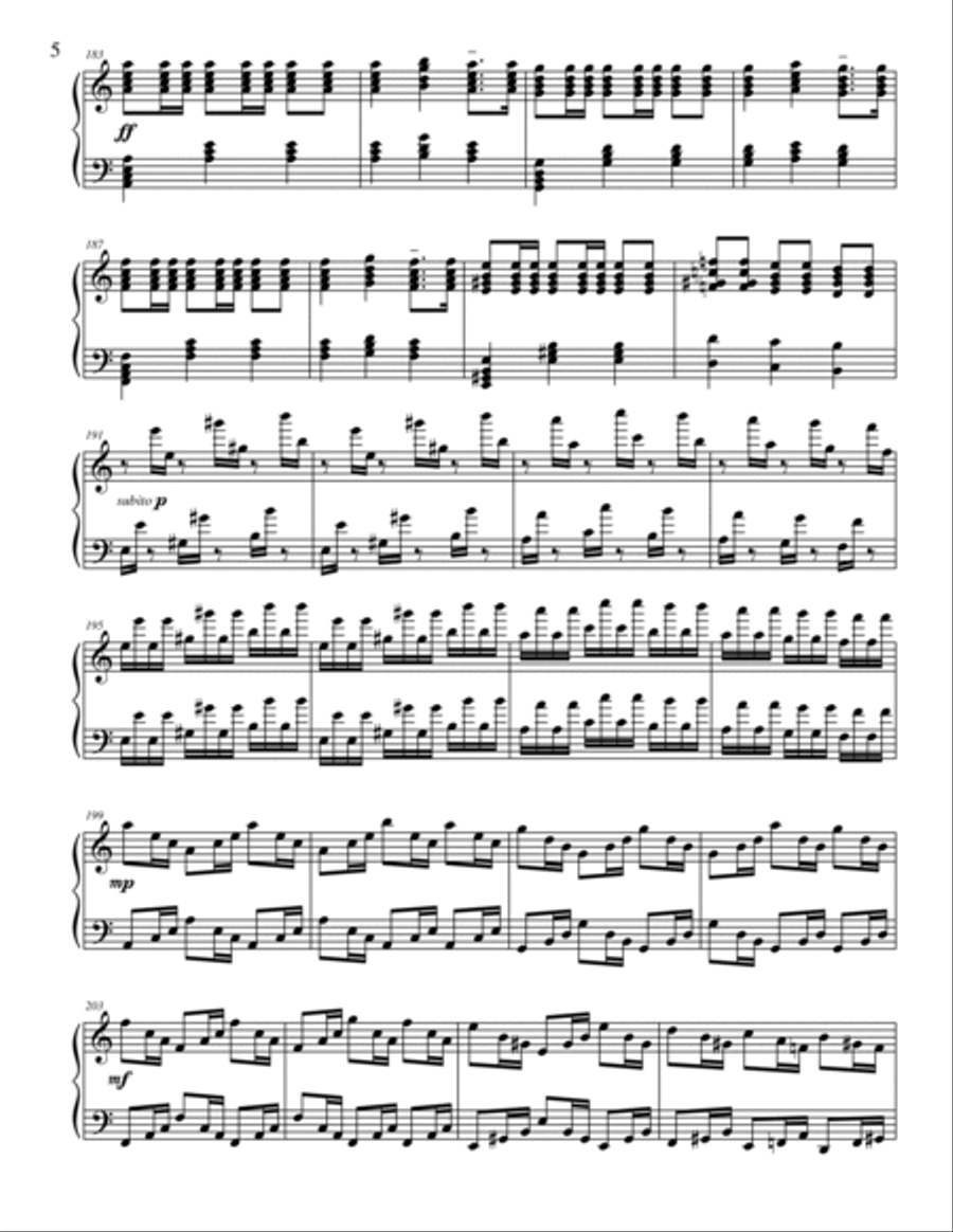 Malaguena Variations for Piano Solo Harpsichord scores gallery preview page 5