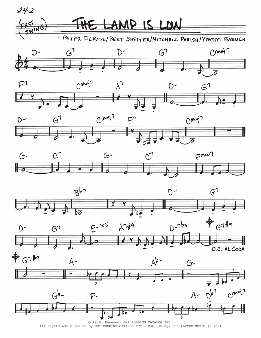 The Lamp Is Low Piano scores gallery preview page 1