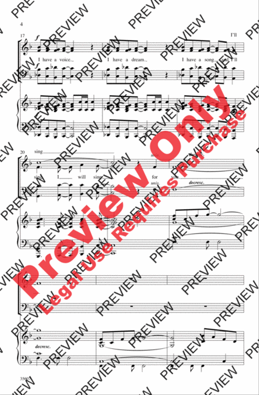 I Have a Voice I Have a Voice 4-Part scores gallery preview page 4