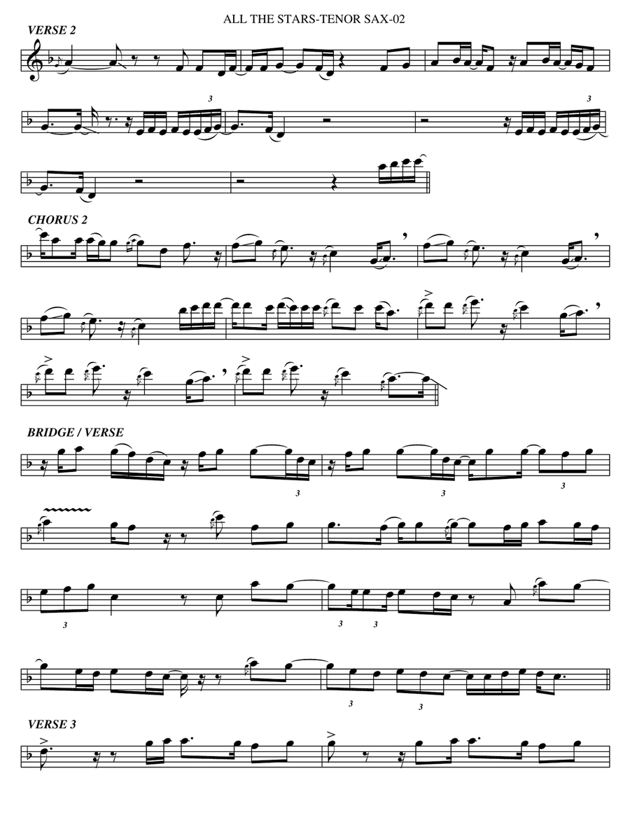 All The Stars - Tenor Saxophone - Digital Sheet Music