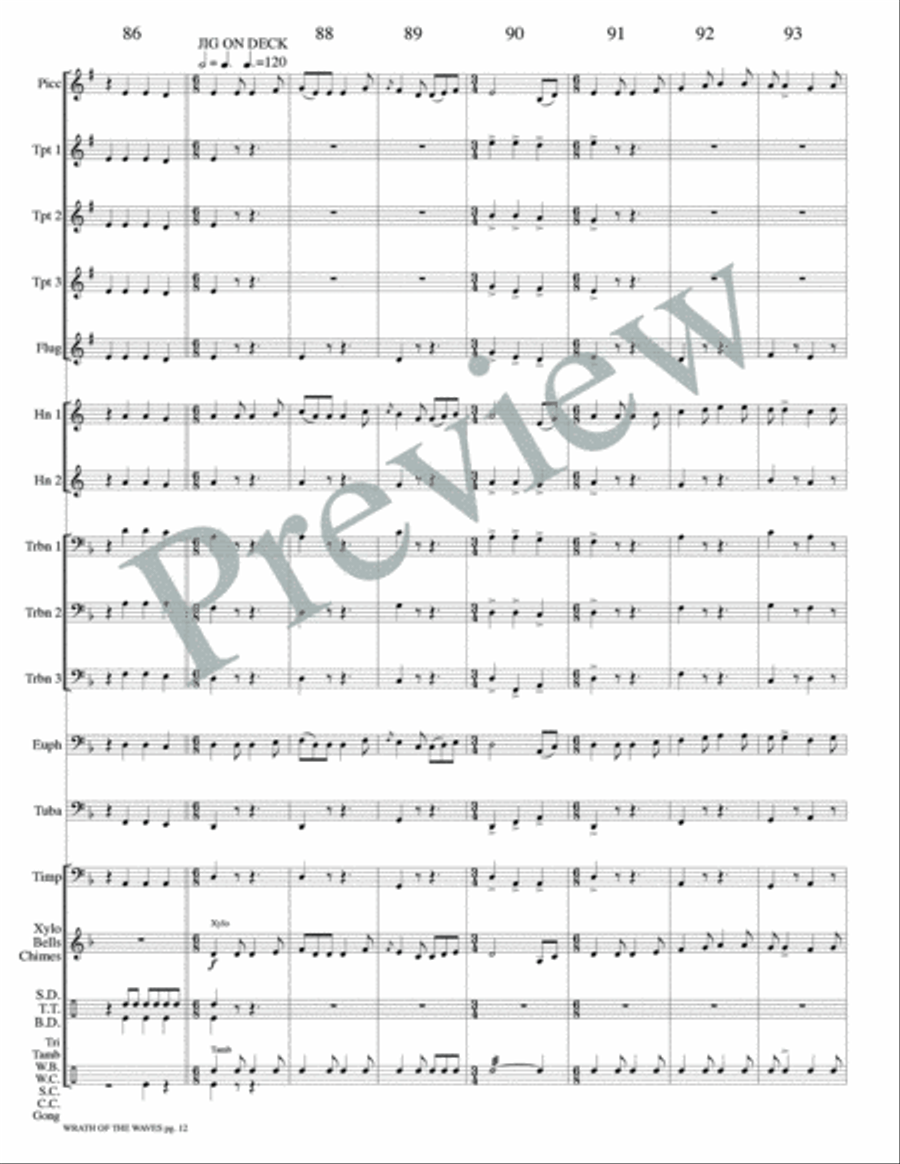 Wrath of the Waves Small Ensemble scores gallery preview page 14