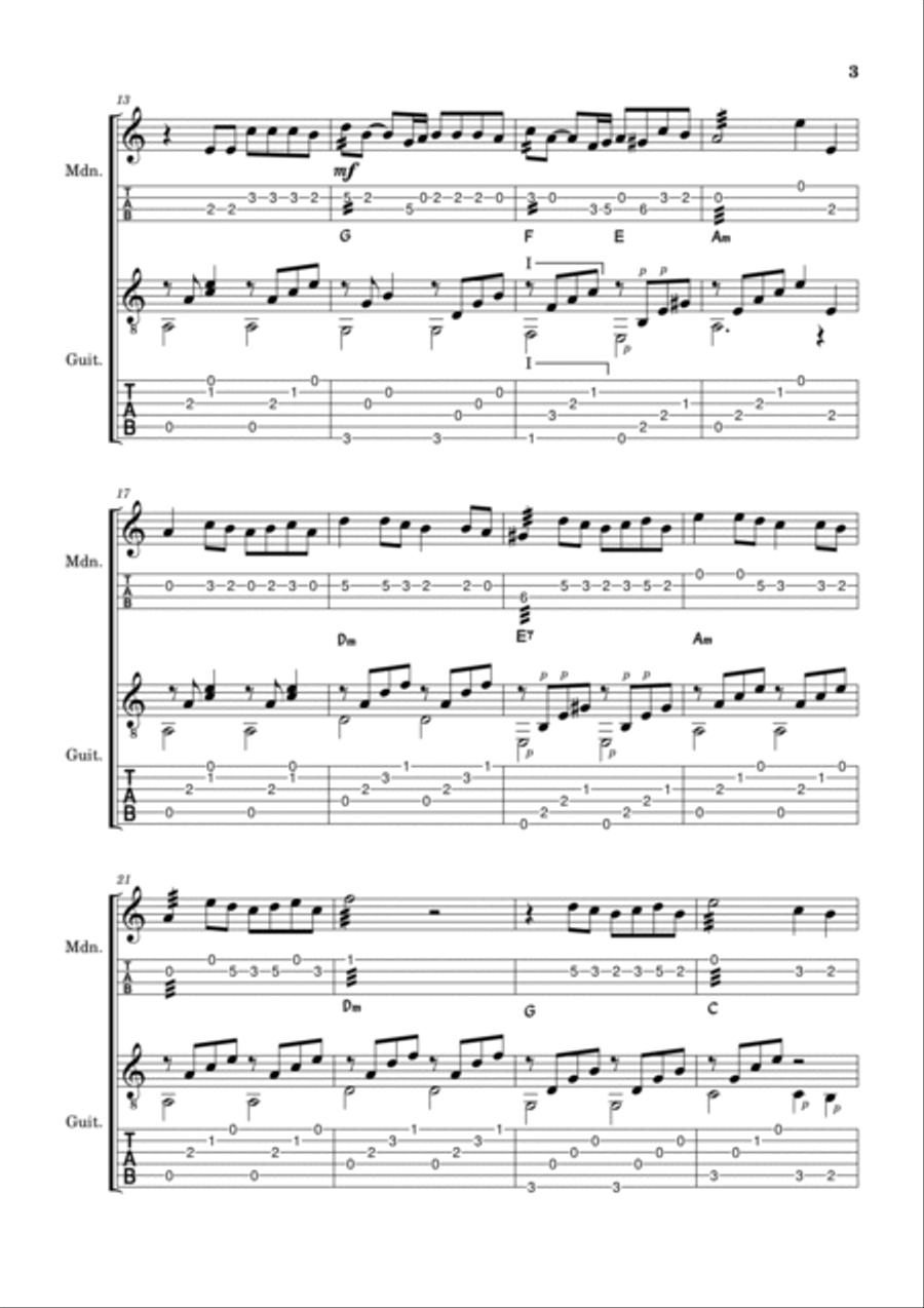 Historia De Un Amor Mandolin scores gallery preview page 3
