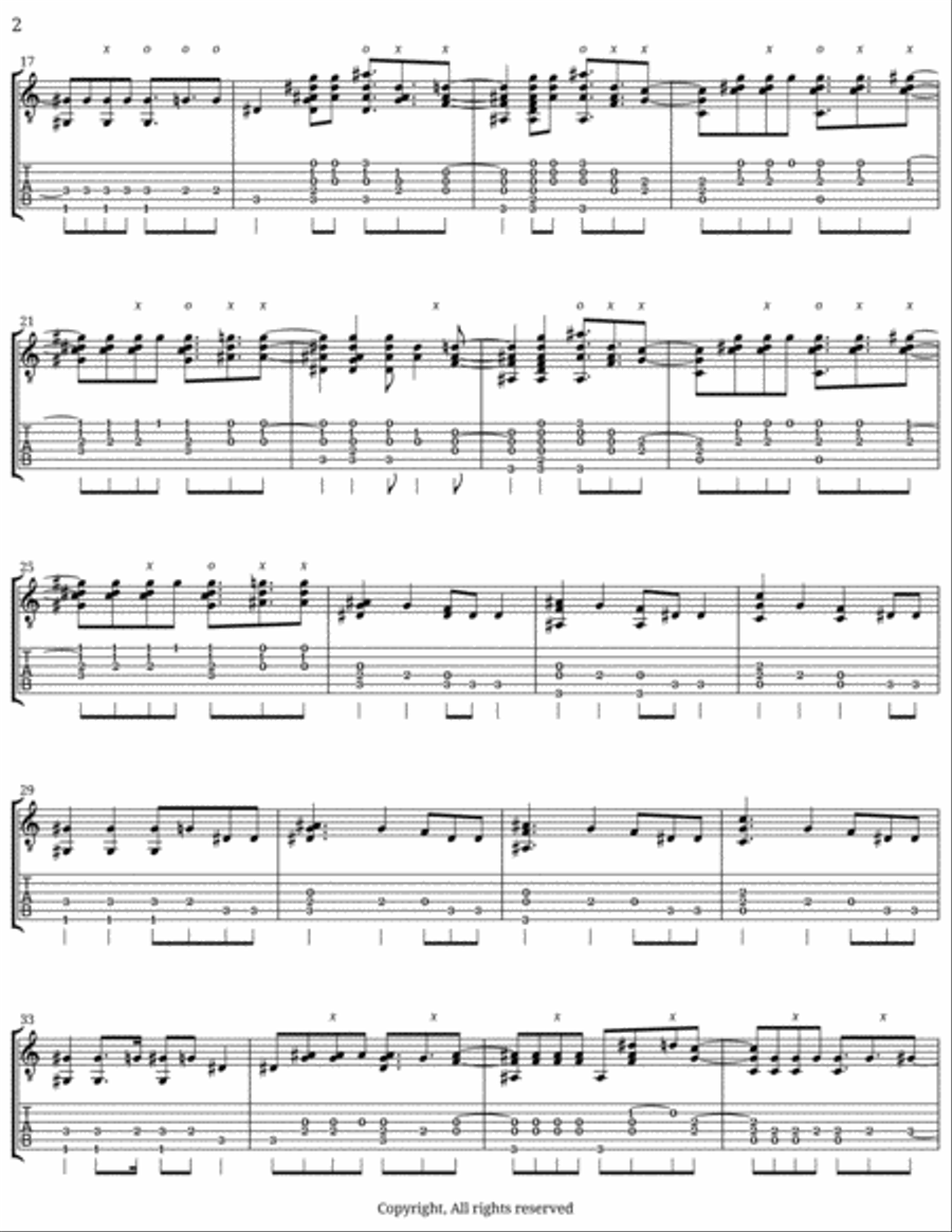 Demons Guitar Tablature scores gallery preview page 2