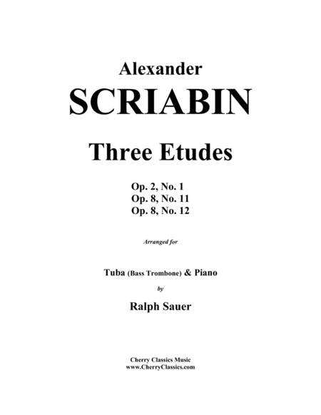 Three Etudes for Tuba or Bass Trombone and Piano