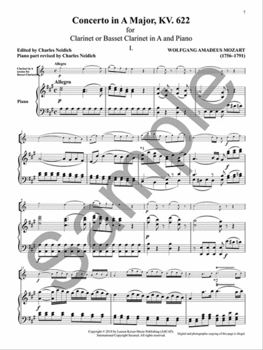 Clarinet Concerto, K. 622 Clarinet Solo scores gallery preview page 5