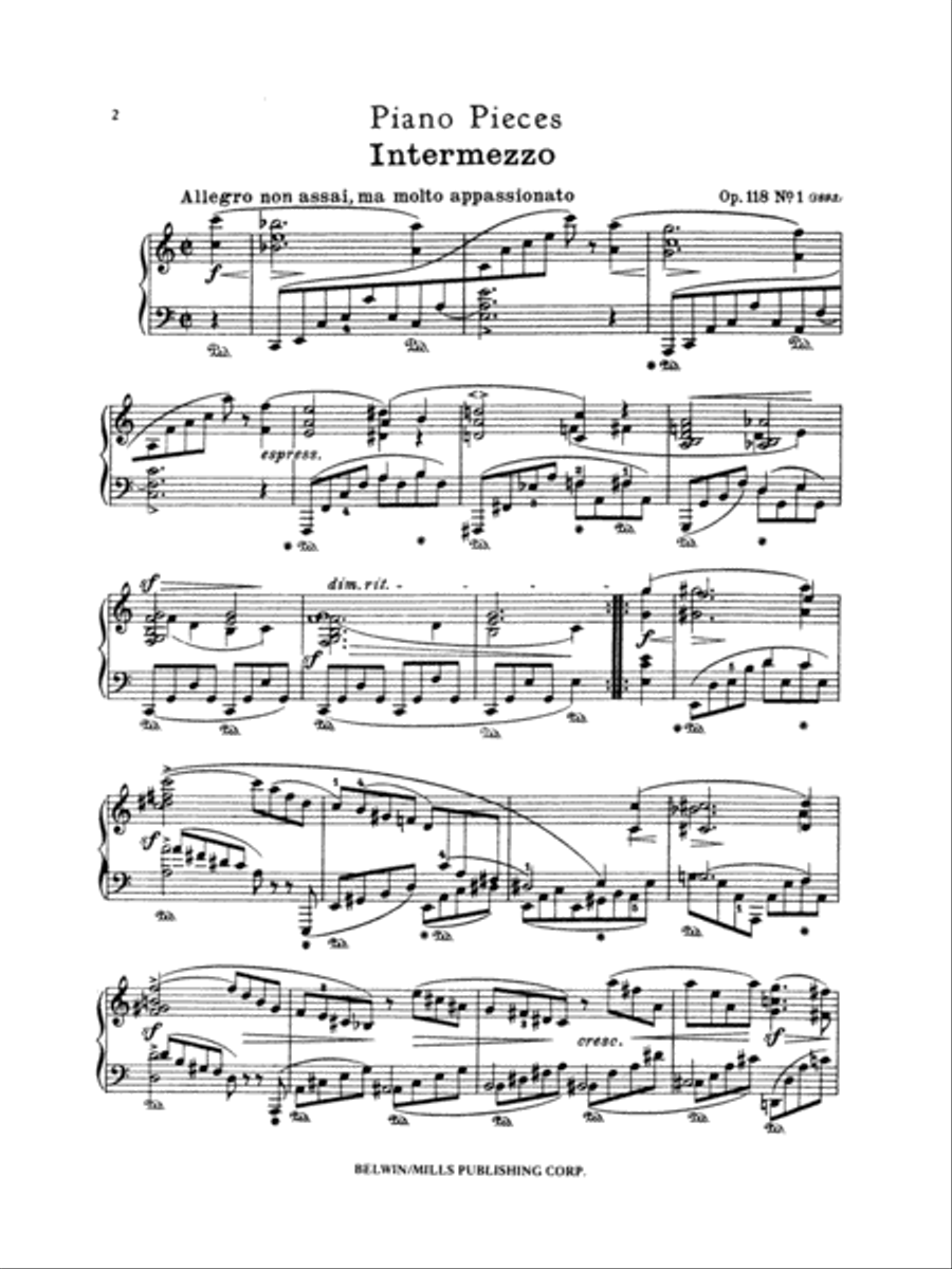 Brahms: Intermezzi, Ballade, Romance, Op. 118 Piano Solo scores gallery preview page 1