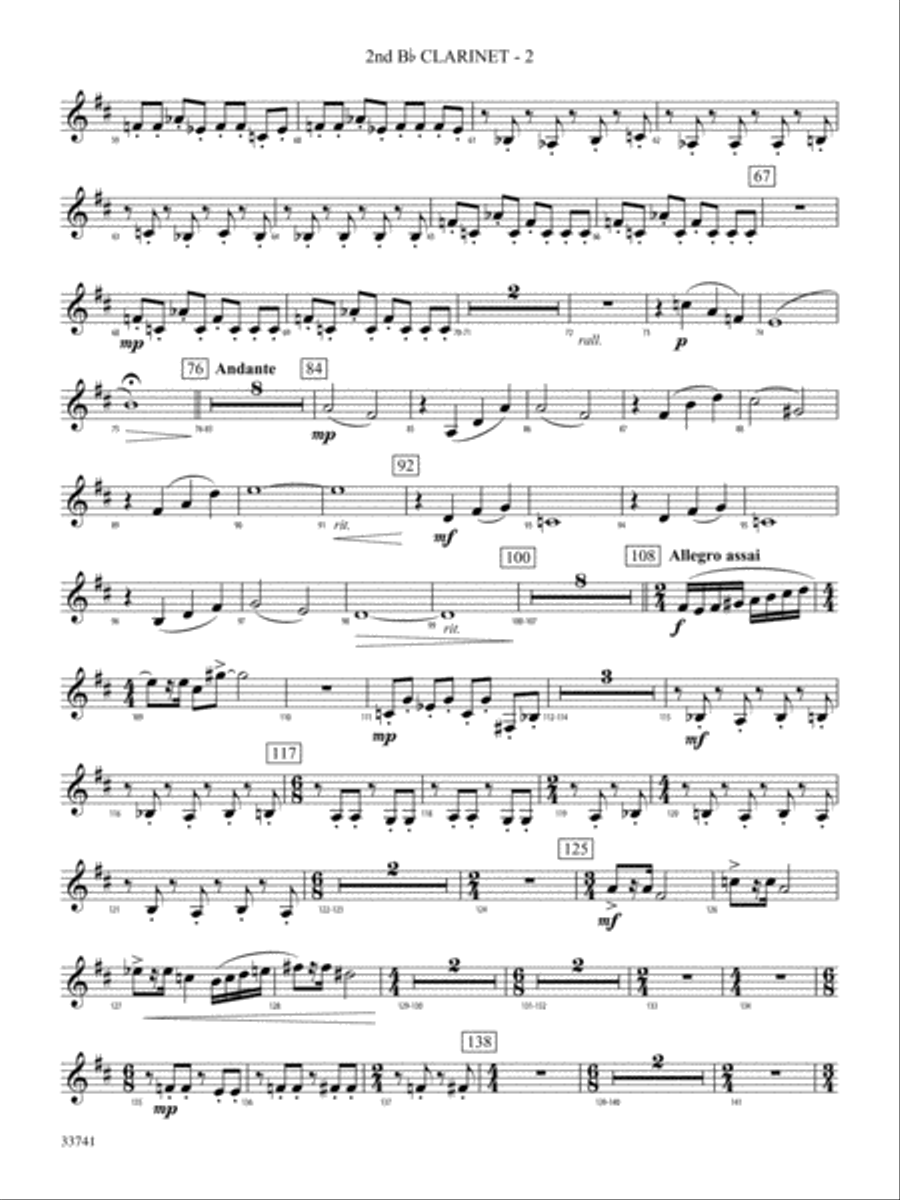 Kallalanta: 2nd B-flat Clarinet Full Orchestra scores gallery preview page 2