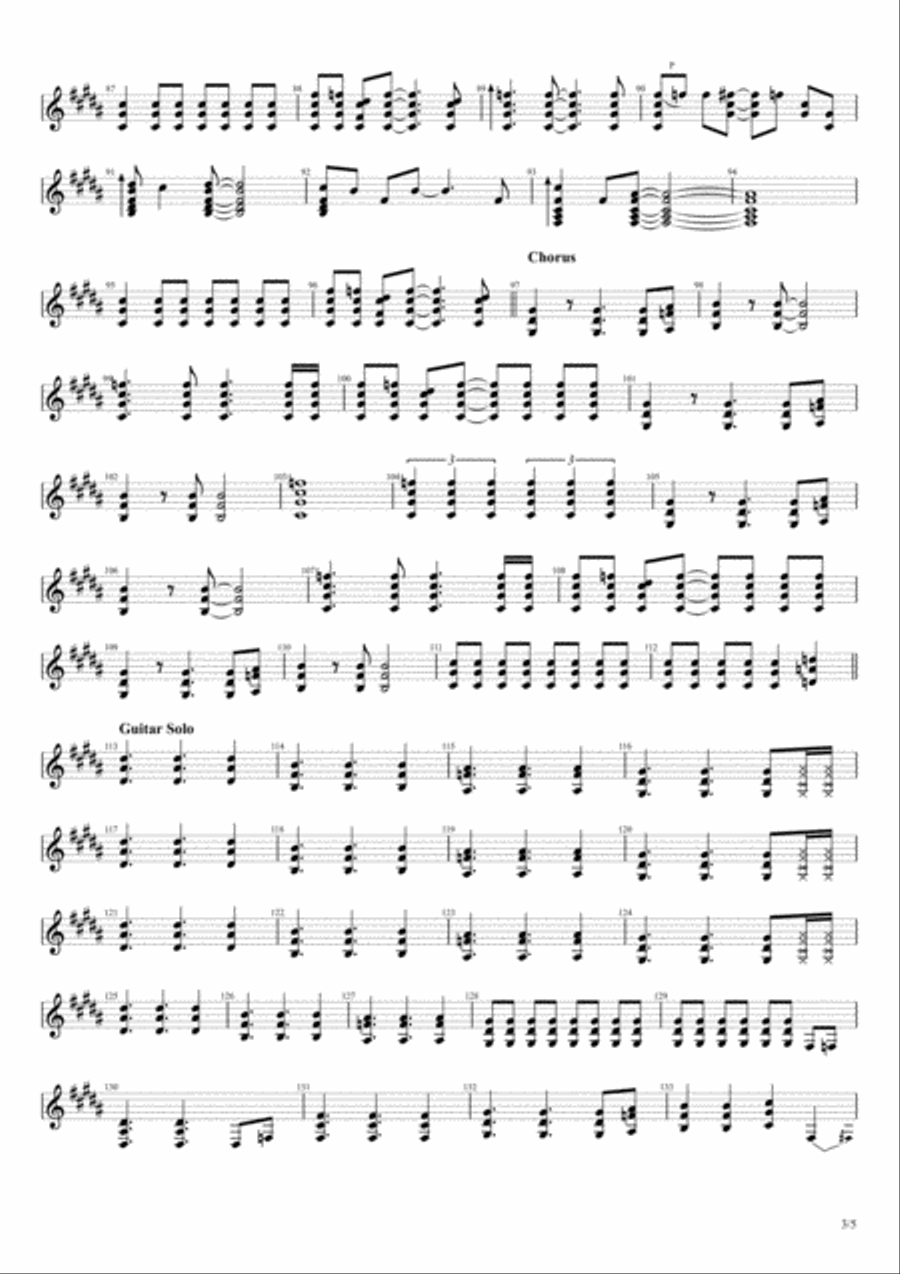 Sweet Child O' Mine Electric Guitar scores gallery preview page 3