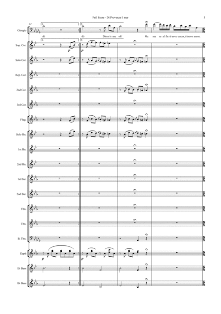 Di Provenza il mar - La Traviata Brass Band scores gallery preview page 6