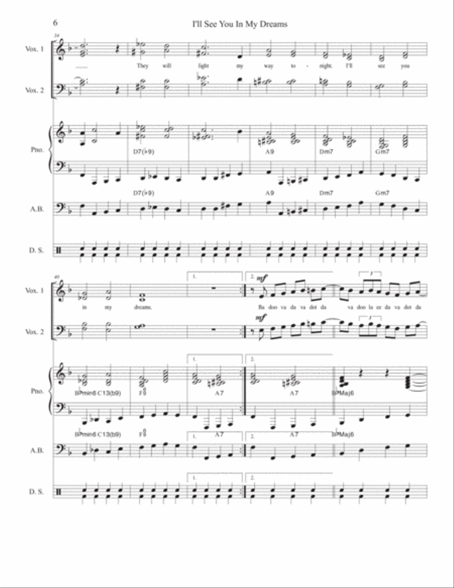 I'll See You In My Dreams 4-Part scores gallery preview page 6