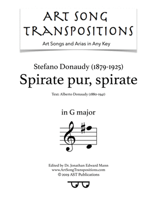 DONAUDY: Spirate pur, spirate (transposed to G major)