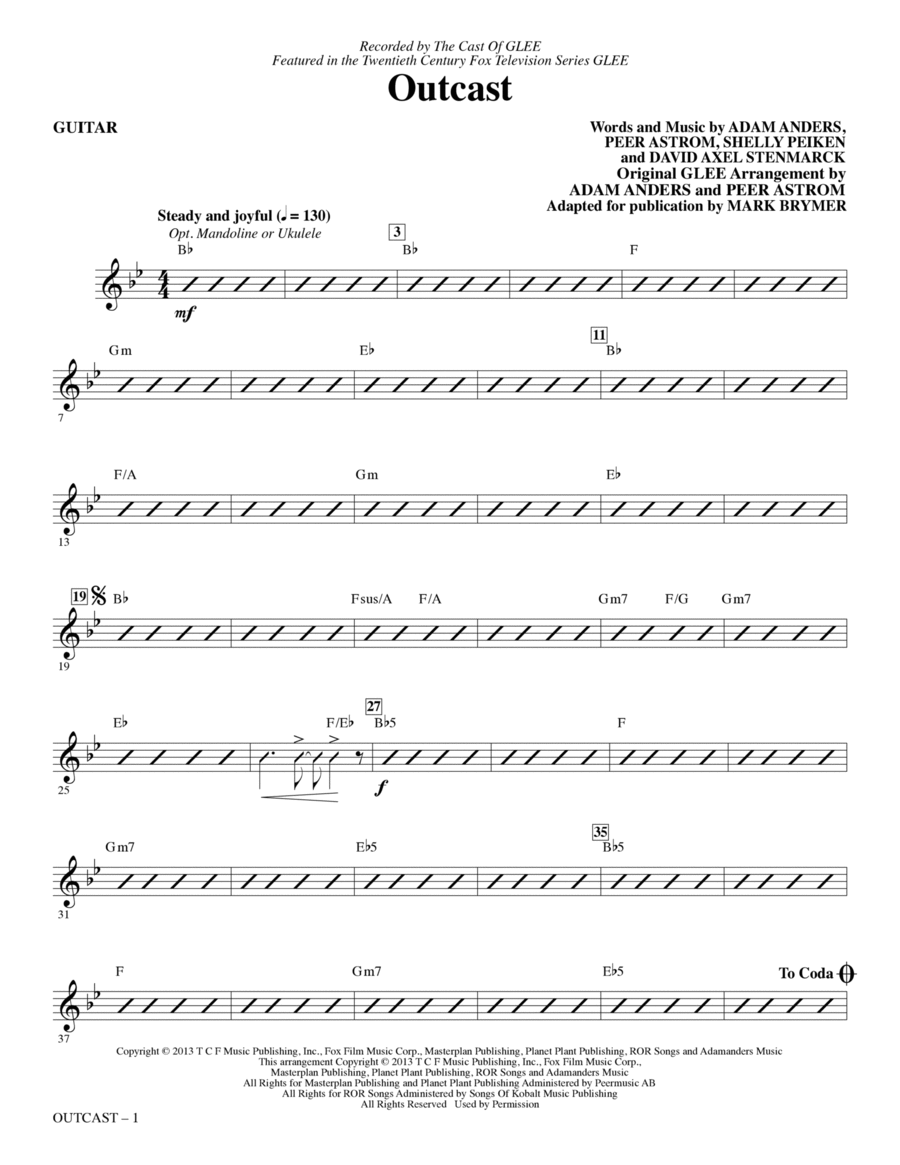 Outcast - Guitar Choir scores gallery preview page 1