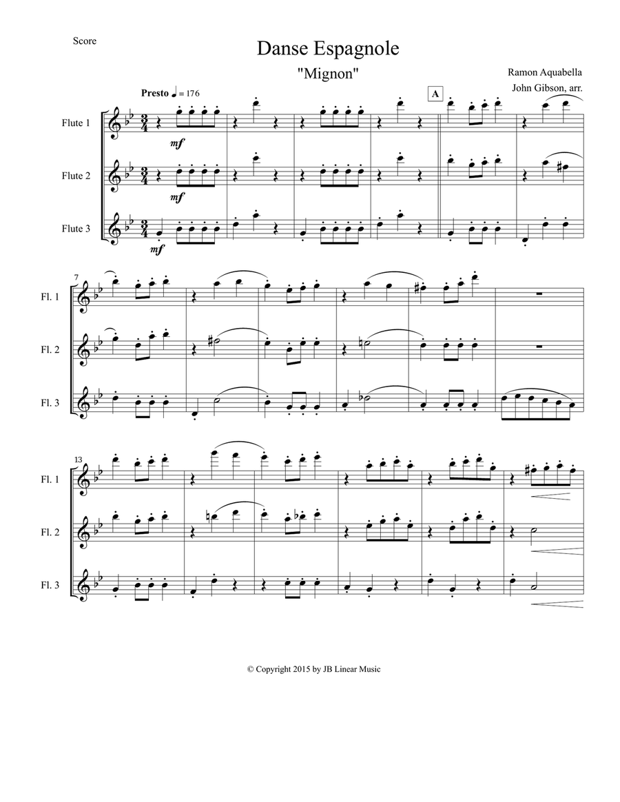 Danse Espagnole for Flute Trio Flute Trio scores gallery preview page 2