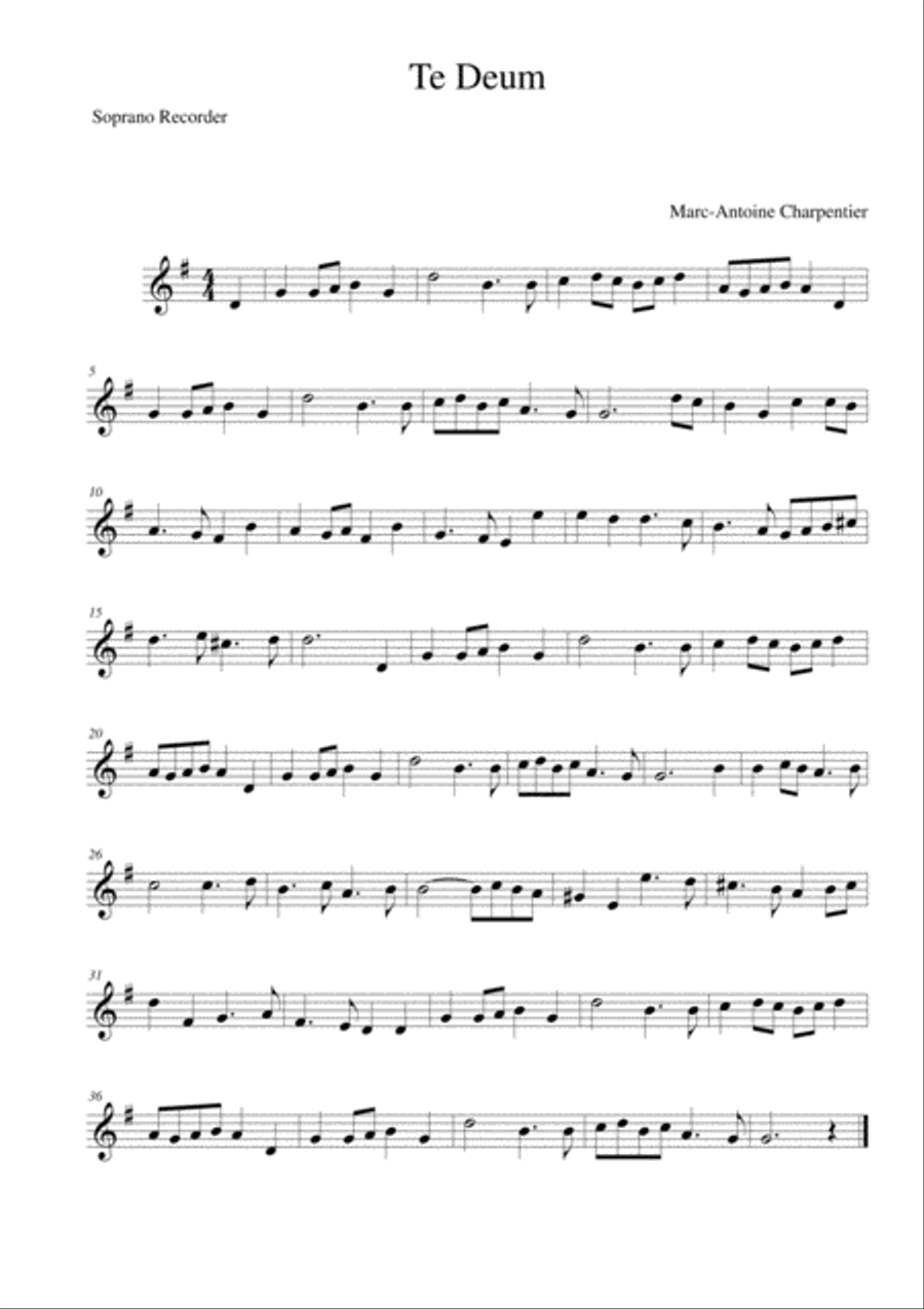 Te Deum Easy Version Te Deum Easy Version Bass Recorder scores gallery preview page 6