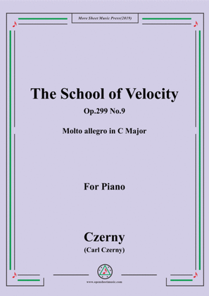 Book cover for Czerny-The School of Velocity,Op.299 No.9,Molto allegro in C Major,for Piano