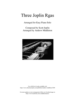 Book cover for Three Joplin Rags arranged for Easy Piano Solo