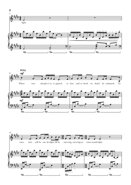 Simple Gifts - Lower Key (E major) image number null