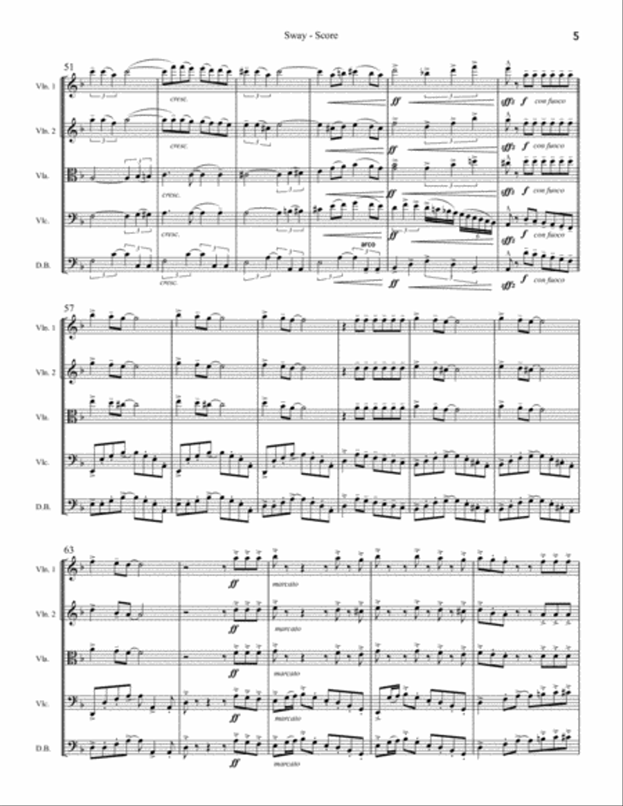 Sway (Quien Sera) String Orchestra scores gallery preview page 5