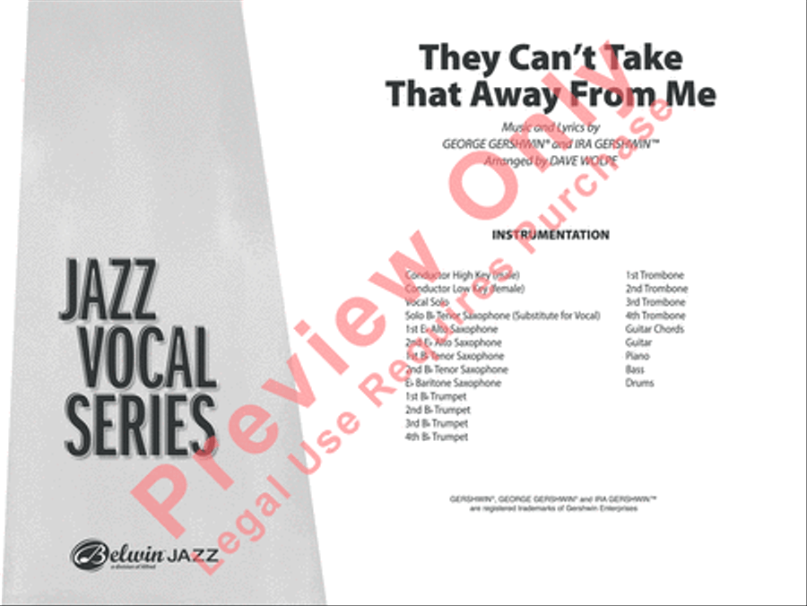 They Can't Take That Away from Me Jazz Ensemble scores gallery preview page 2